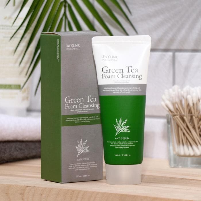 Пенка для умывания с экстрактом зелёного чая 3W Clinic
