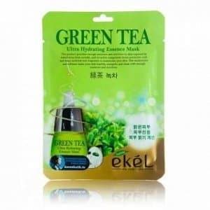 Тканевая маска для лица с зеленым чаем Ekel