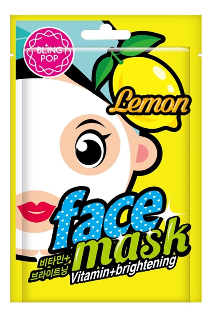 Маска для лица тканевая с экстрактом лимона Bling Pop