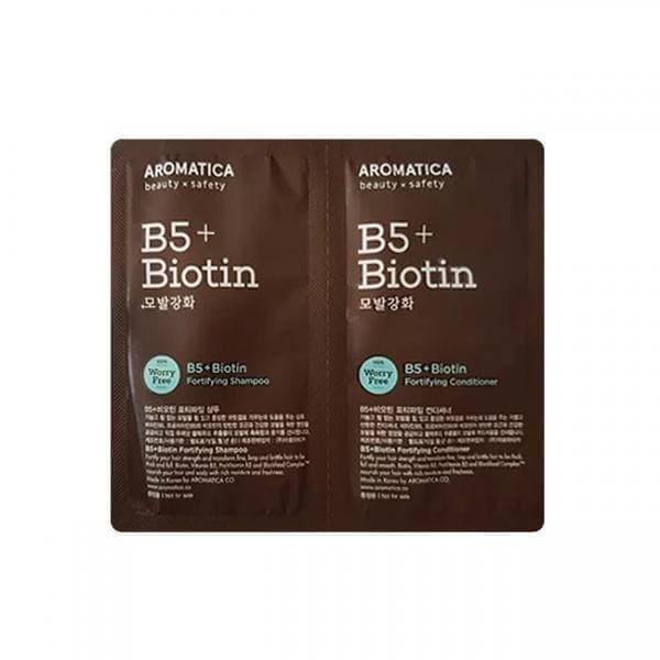 Шампунь и кондиционер с биотином для поврежденных волос Aromatica