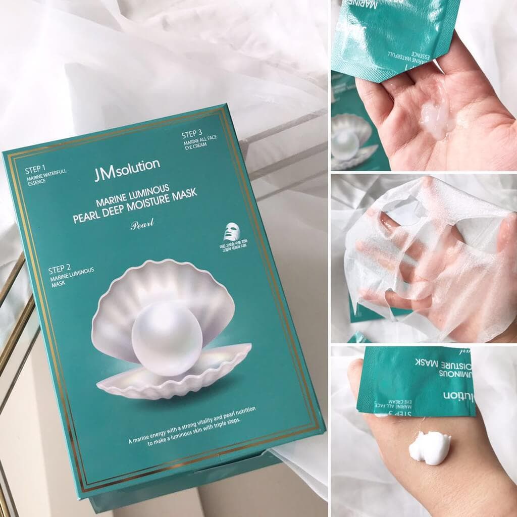 Трехступенчатая тканевая маска с жемчугом JMsolution Трехступенчатая тканевая маска с жемчугом JMsolution