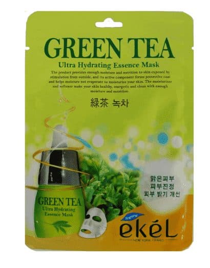 Тканевая маска для лица с зеленым чаем Ekel