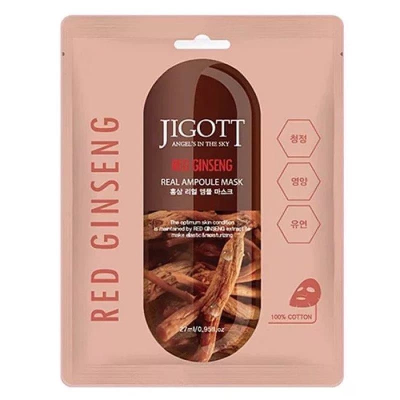 Тканевая маска для лица с экстрактом красного женьшеня Jigott