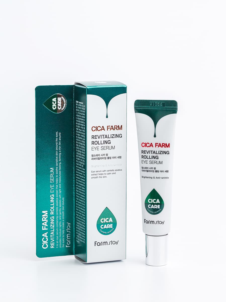 Восстанавливающая сыворотка-роллер для кожи вокруг глаз с центеллой азиатской Farmstay