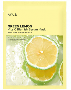 Осветляющая тканевая маска с зелёным лимоном Anua