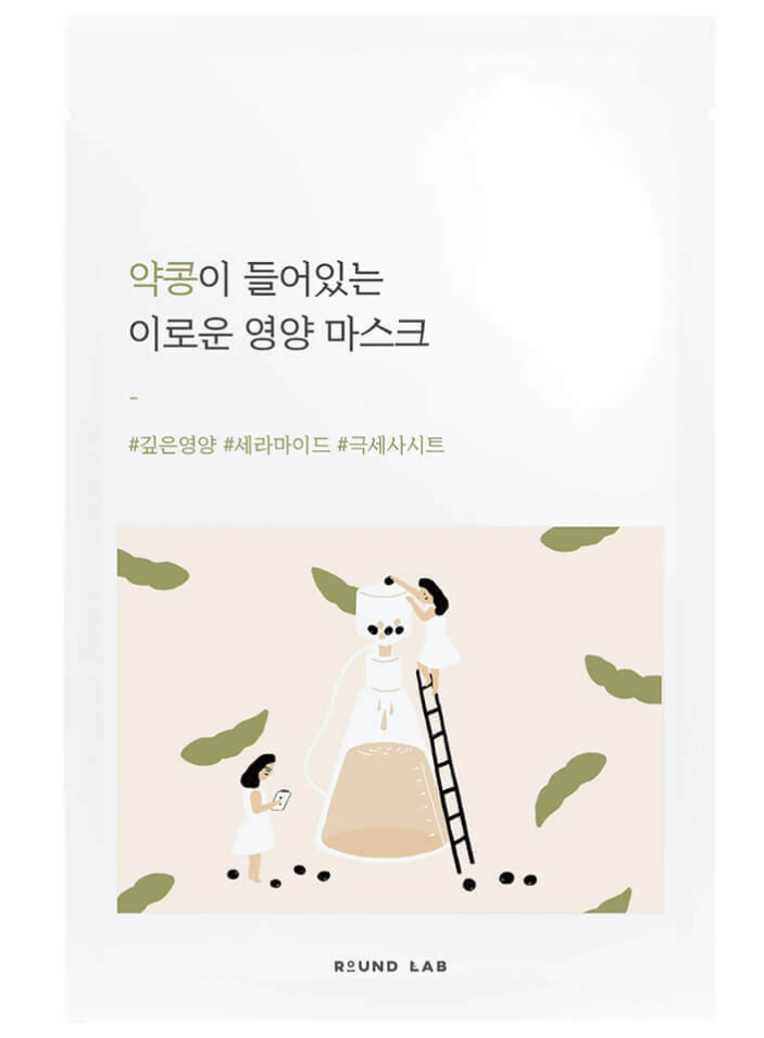 Питательная тканевая маска с чёрной соей Round Lab