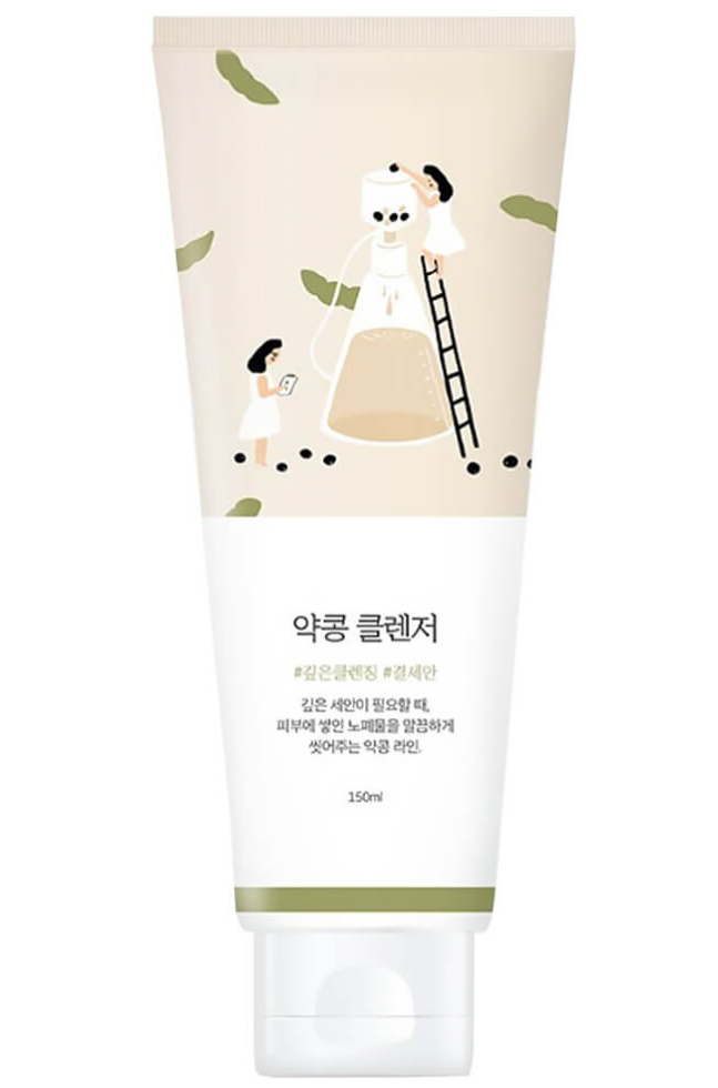 Питательная пенка-скраб для умывания с соей Round Lab