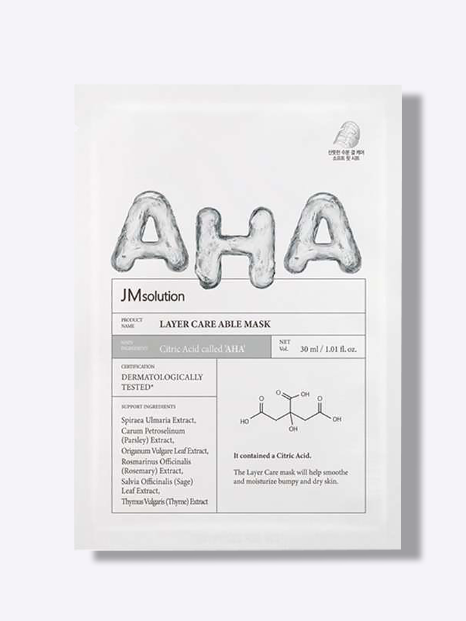 Тканевая маска с лимонной кислотой для выравнивания тона и текстуры кожи JMsolution