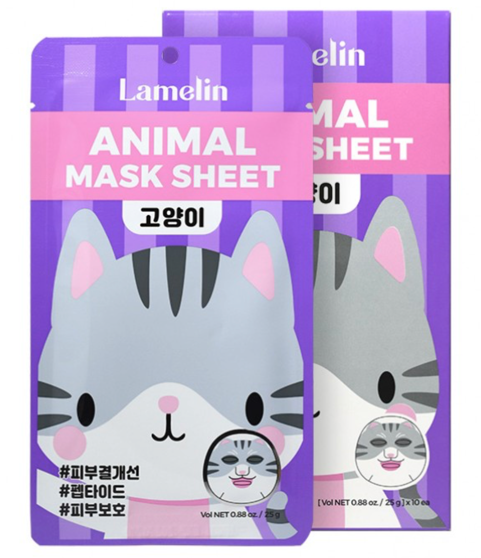Тканевая маска с принтом «Кот» Lamelin